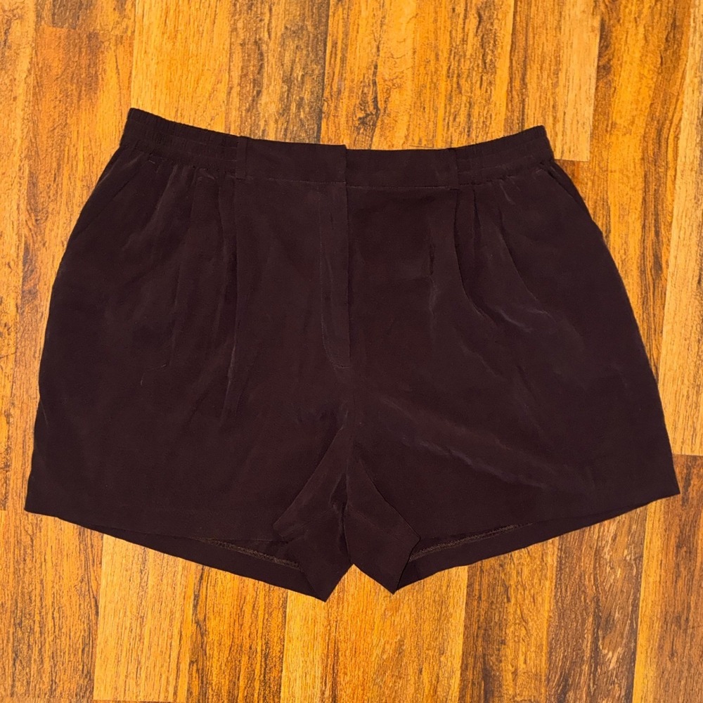 Worthington Womens Brown Pleated High Rise Elastic Waist Shorts XL